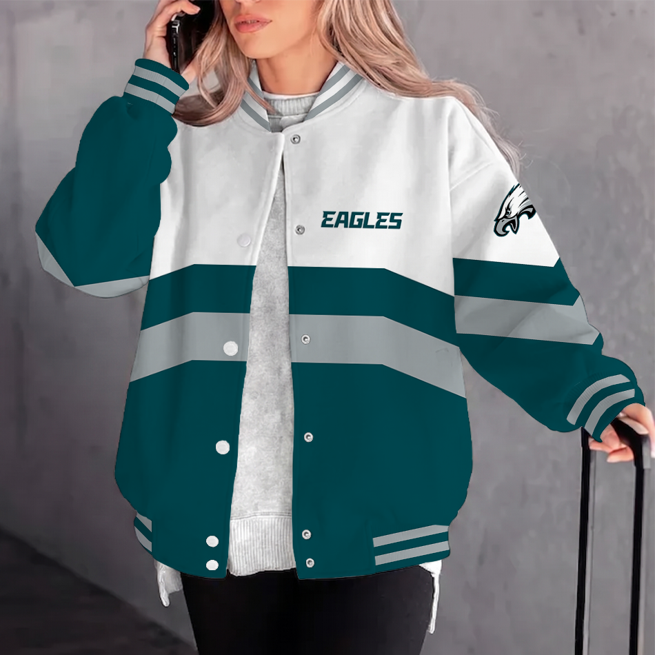 [SPECIAL OFFER] NEW CUSTOMIZED NFL02 PPE PHILADELPHIA EAGLES SATIN VARSITY & BASEBALL JACKET