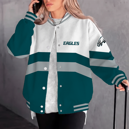 [SPECIAL OFFER] NEW CUSTOMIZED NFL02 PPE PHILADELPHIA EAGLES SATIN VARSITY & BASEBALL JACKET