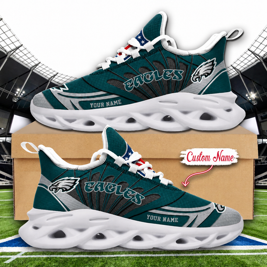 LIMITED EDITION - NEW CUSTOMIZED NFL02 PPE PHILADELPHIA EAGLES UNISEX CLUNKY SNEAKERS