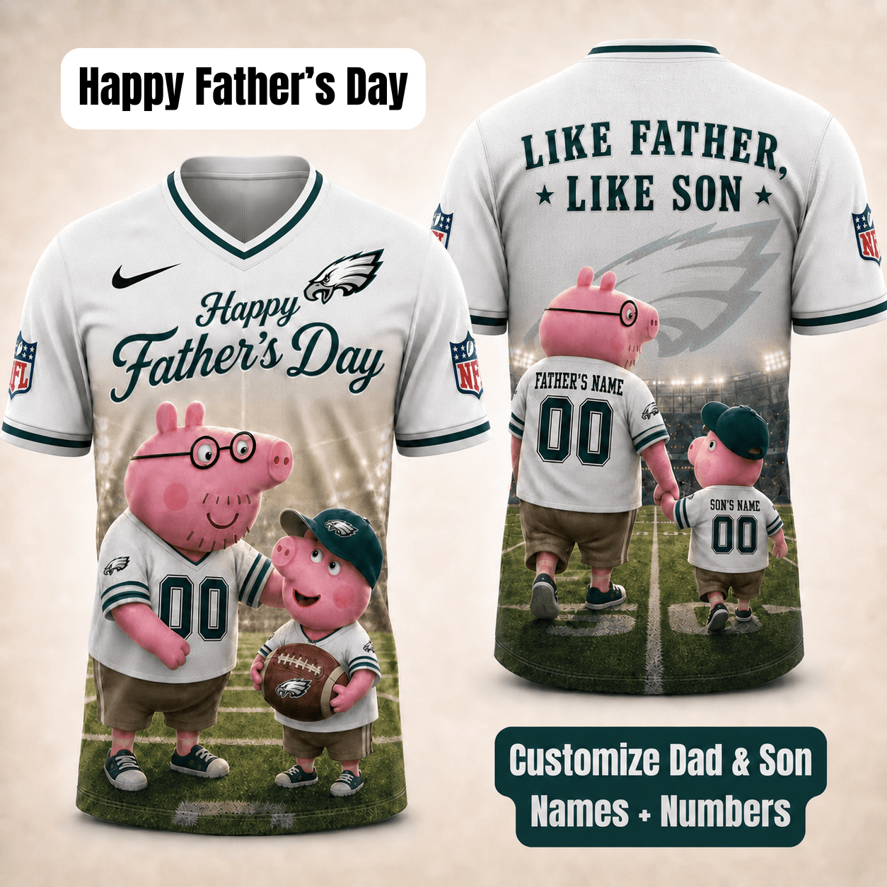 [FATHER'S DAY] NEW CUSTOMIZED NFL02 PPE PHILADELPHIA EAGLES FOOTBALL JERSEY