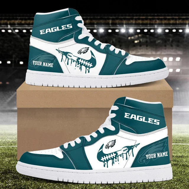 LIMITED EDITION - NEW CUSTOMIZED NFL02 PPE PHILADELPHIA EAGLES AIR JORDAN SNEAKERS