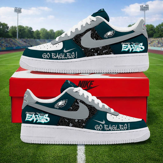 LIMITED EDITION - NEW CUSTOMIZED NFL02 PPE PHILADELPHIA EAGLES AF1 SNEAKERS