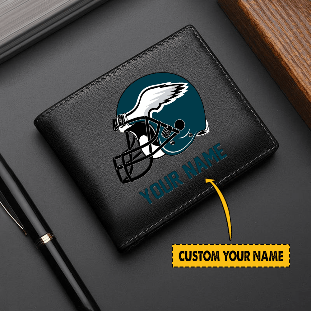 LIMITED EDITION - NEW CUSTOMIZED NFL02 PP EAGLES LEATHER WALLET