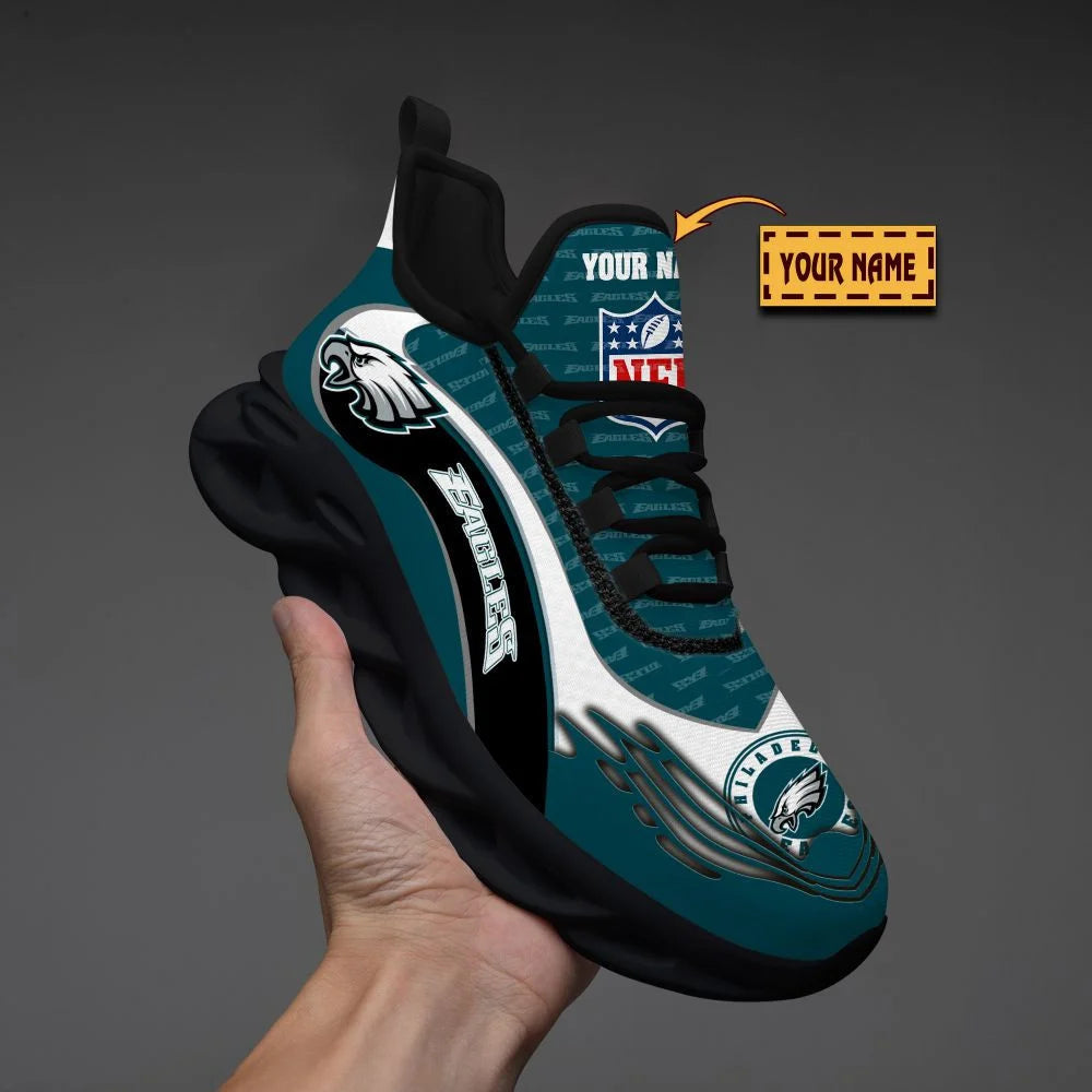 LIMITED EDITION - NEW CUSTOMIZED NFL02 PPE PHILADELPHIA EAGLES UNISEX MAX SOUL SHOES
