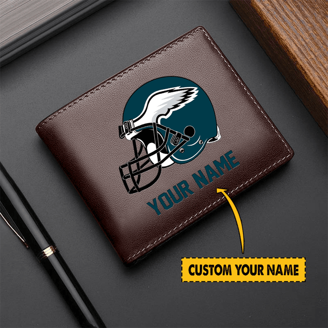 LIMITED EDITION - NEW CUSTOMIZED NFL02 PP EAGLES LEATHER WALLET