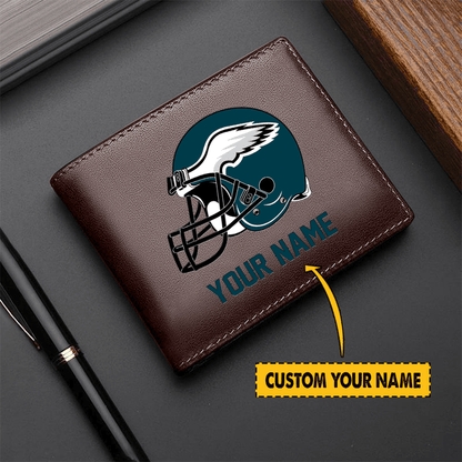 LIMITED EDITION - NEW CUSTOMIZED NFL02 PP EAGLES LEATHER WALLET