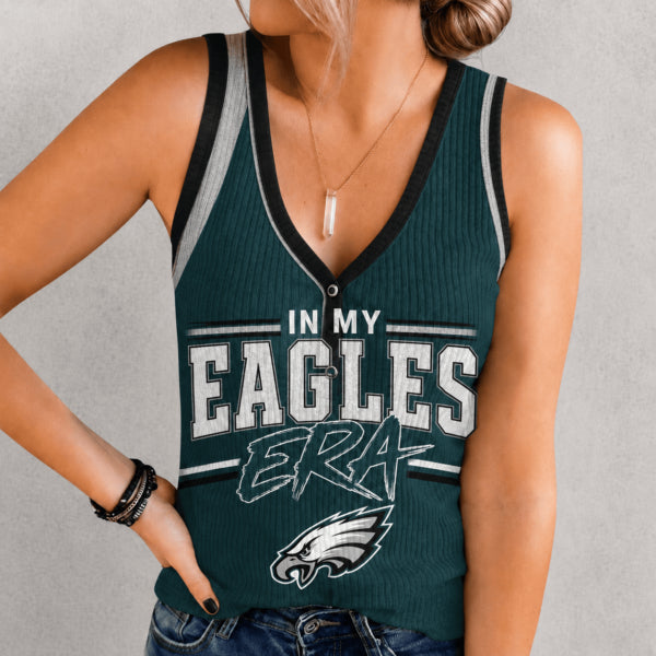 [SPECIAL OFFER] NEW CUSTOMIZED NFL02 PPE PHILADELPHIA EAGLES WOMEN'S V-NECK TANK TOP