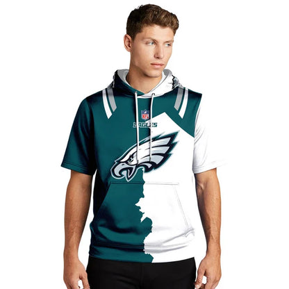 LIMITED EDITION - NEW CUSTOMIZED NFL02 PPE PHILADELPHIA EAGLES SHORT SLEEVE HOODIE T-SHIRT