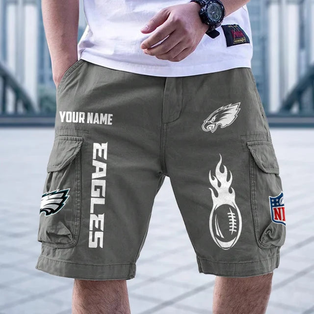 [SPECIAL OFFER] NEW CUSTOMIZED NFL02 PPE PHILADELPHIA EAGLES CARGO SHORTS