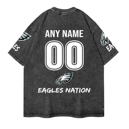 [SPECIAL OFFER] NEW CUSTOMIZED NFL02 PPE PHILADELPHIA EAGLES MULTICOLOR WASHED TEE