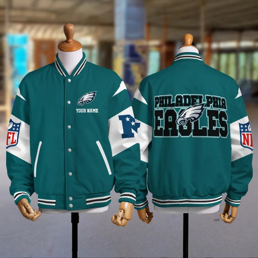 [HOT DEAL] NEW CUSTOMIZED NFL02 PPE PHILADELPHIA EAGLES SATIN VARSITY & BASEBALL JACKET