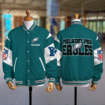 [HOT DEAL] NEW CUSTOMIZED NFL02 PPE PHILADELPHIA EAGLES SATIN VARSITY & BASEBALL JACKET