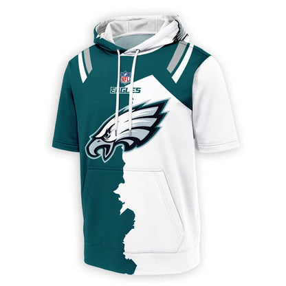 LIMITED EDITION - NEW CUSTOMIZED NFL02 PPE PHILADELPHIA EAGLES SHORT SLEEVE HOODIE T-SHIRT