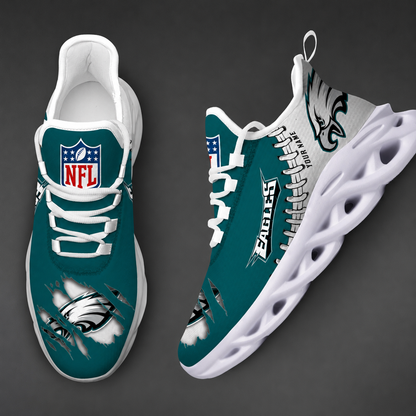 LIMITED EDITION - NEW CUSTOMIZED NFL02 PPE PHILADELPHIA EAGLES UNISEX MAX SOUL SHOES