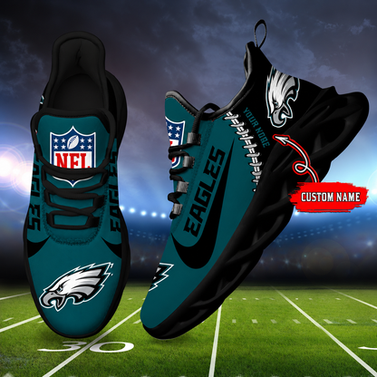 LIMITED EDITION - NEW CUSTOMIZED NFL02 PPE PHILADELPHIA EAGLES UNISEX MAX SOUL SHOES
