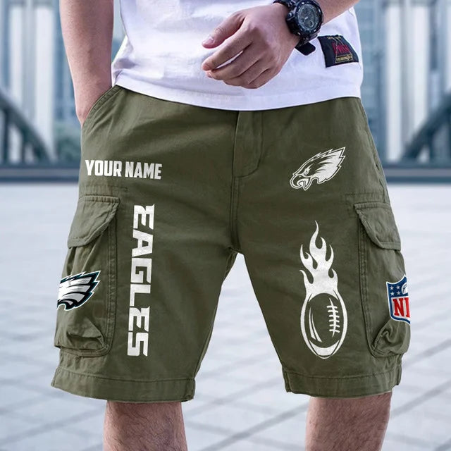 [SPECIAL OFFER] NEW CUSTOMIZED NFL02 PPE PHILADELPHIA EAGLES CARGO SHORTS