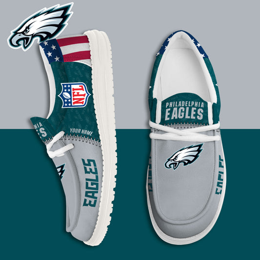 LIMITED EDITION - NEW CUSTOMIZED NFL02 PPE PHILADELPHIA EAGLES LOAFER SHOES