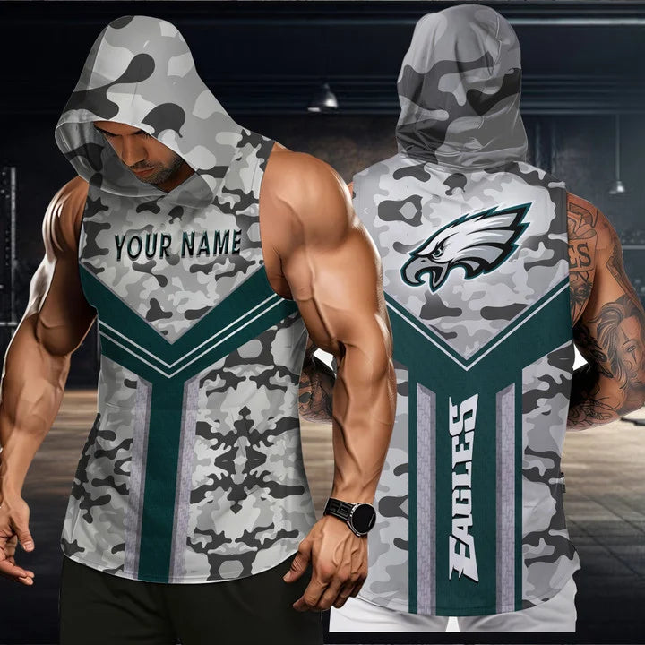 LIMITED EDITION - NEW CUSTOMIZED NFL02 PPE PHILADELPHIA EAGLES HOODED TANK TOP