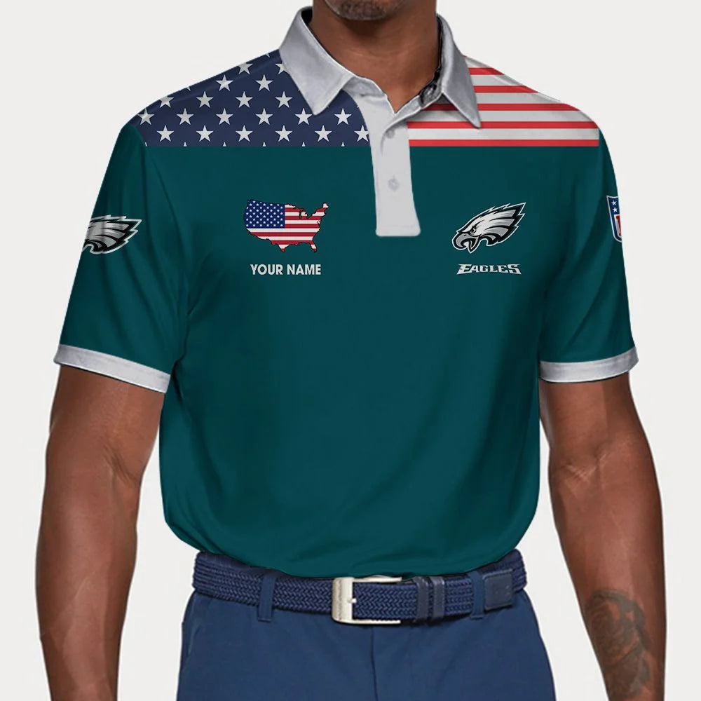 LIMITED EDITION - NEW CUSTOMIZED NFL02 PPE PHILADELPHIA EAGLES POLO SHIRT