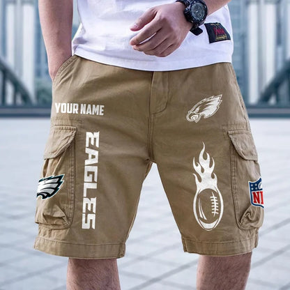 [SPECIAL OFFER] NEW CUSTOMIZED NFL02 PPE PHILADELPHIA EAGLES CARGO SHORTS
