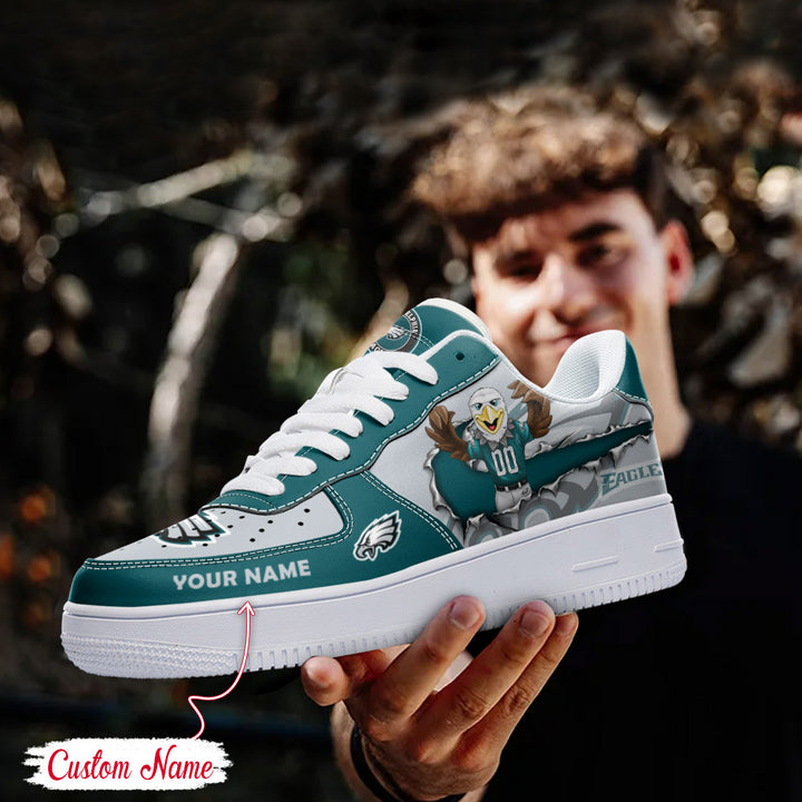 LIMITED EDITION - NEW CUSTOMIZED NFL02 PPE PHILADELPHIA EAGLES AF1 SNEAKERS