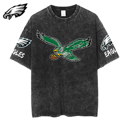 [SPECIAL OFFER] NEW CUSTOMIZED NFL02 PPE PHILADELPHIA EAGLES MULTICOLOR WASHED TEE