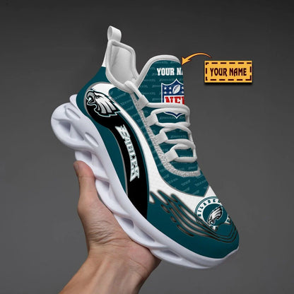 LIMITED EDITION - NEW CUSTOMIZED NFL02 PPE PHILADELPHIA EAGLES UNISEX MAX SOUL SHOES
