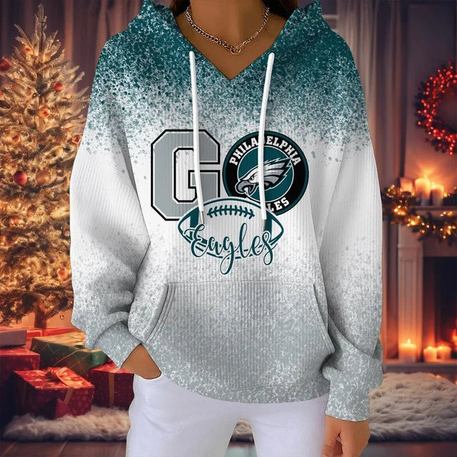 LIMITED EDITION - NEW CUSTOMIZED NFL02 PPE PHILADELPHIA EAGLES RIBBED HOODIE & SWEATSHIRT