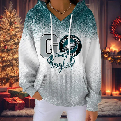 LIMITED EDITION - NEW CUSTOMIZED NFL02 PPE PHILADELPHIA EAGLES RIBBED HOODIE & SWEATSHIRT