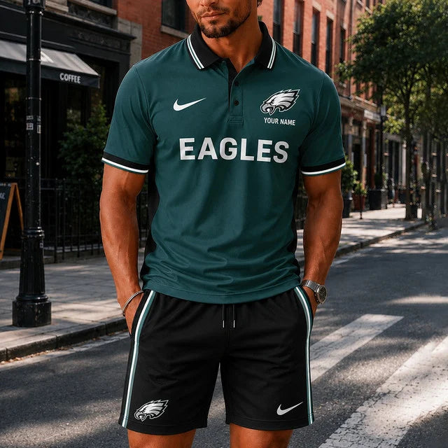 [SPECIAL OFFER] NEW CUSTOMIZED NFL02 PPE PHILADELPHIA EAGLES POLO SHIRT & SHORT PANTS