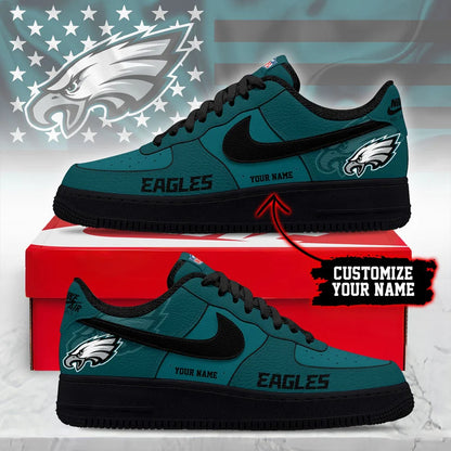 LIMITED EDITION - NEW CUSTOMIZED NFL02 PPE PP EAGLESAF1 SNEAKERS
