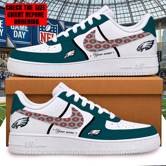 LIMITED EDITION - NEW CUSTOMIZED NFL02 PPE PHILADELPHIA EAGLES AF1 SHOES