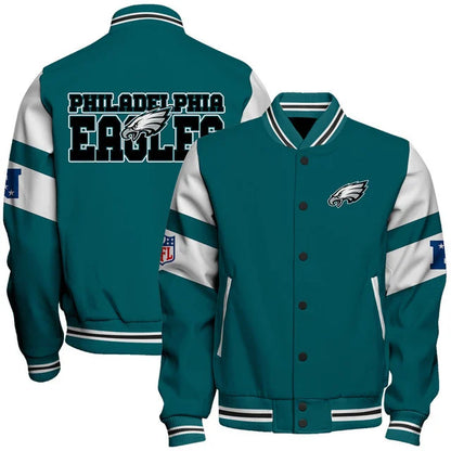 LIMITED EDITION - NEW CUSTOMIZED NFL02 PPE PHILADELPHIA EAGLES SATIN VARSITY & BASEBALL JACKET