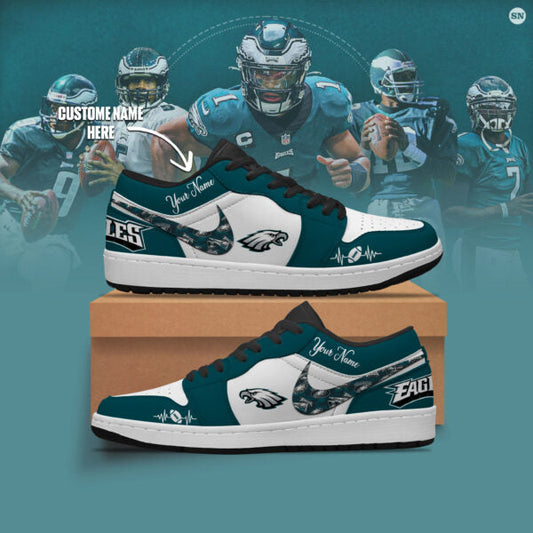 [SPECIAL OFFER] NEW CUSTOMIZED NFL02 PPE PHILADELPHIA EAGLES AIR JORDAN LOW SHOES