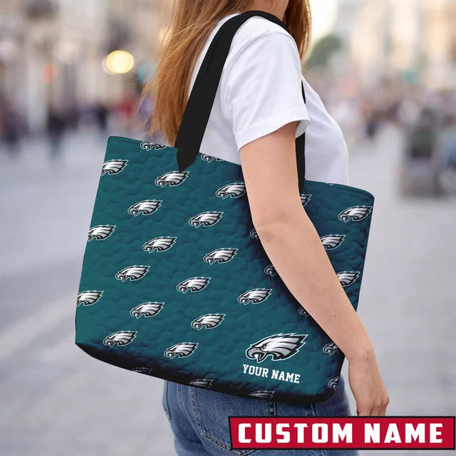 LIMITED EDITION - NEW CUSTOMIZED NFL02 PP EAGLES QUILTED TOTE BAG