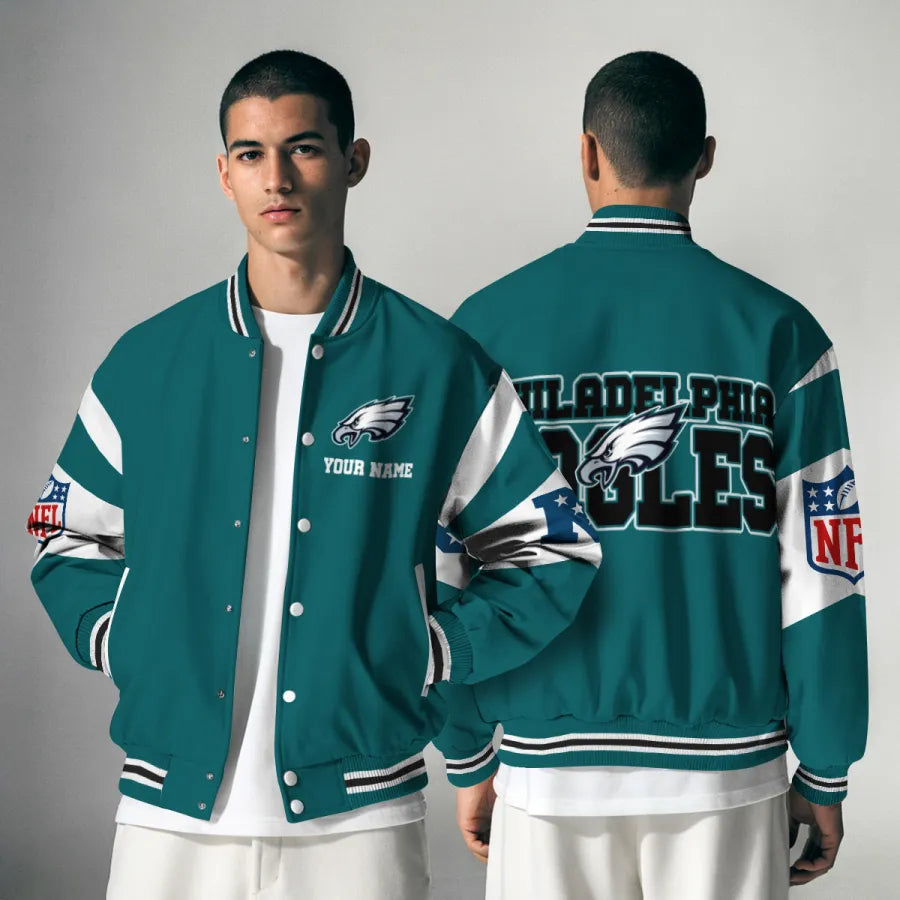 [HOT DEAL] NEW CUSTOMIZED NFL02 PPE PHILADELPHIA EAGLES SATIN VARSITY & BASEBALL JACKET