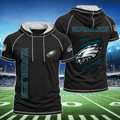 [SPECIAL OFFER] NEW CUSTOMIZED NFL02 PPE PHILADELPHIA EAGLES SHORT SLEEVE HOODIE