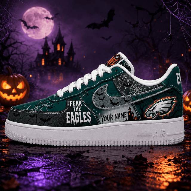 [SPECIAL OFFER] NEW CUSTOMIZED NFL02 PPE PHILADELPHIA EAGLES HALLOWEEN AF1 SHOES