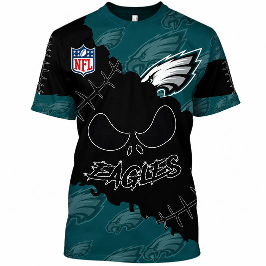 LIMITED EDITION - NEW CUSTOMIZED NFL02 PPE PHILADELPHIA EAGLES HALLOWEEN SKULL APPAREL FOR FANS