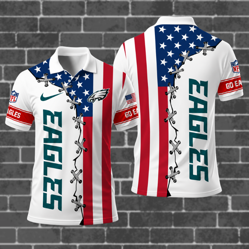 [SPECIAL OFFER] NEW CUSTOMIZED NFL02 PPE PHILADELPHIA EAGLES POLO SHIRT