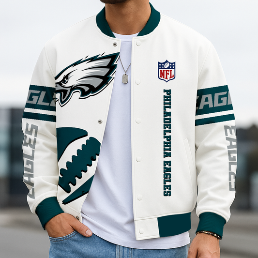 LIMITED EDITION - NEW CUSTOMIZED NFL02 PPE PHILADELPHIA EAGLES BASEBALL JACKET