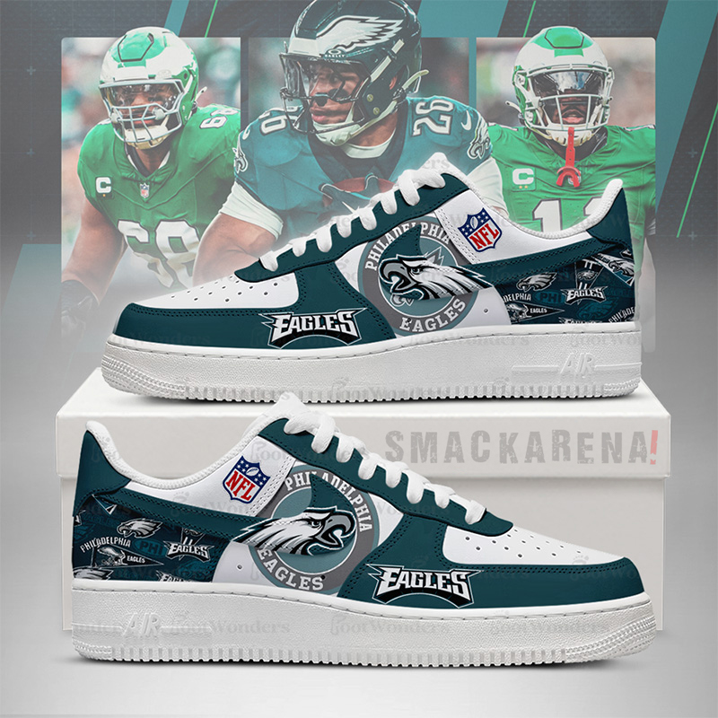 LIMITED EDITION - NEW CUSTOMIZED NFL02 PPE PP EAGLES AF1 SNEAKERS