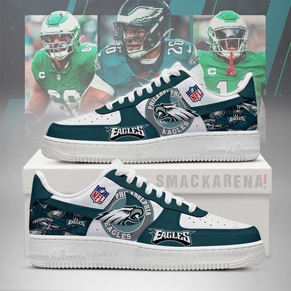 LIMITED EDITION - NEW CUSTOMIZED NFL02 PPE PP EAGLES AF1 SNEAKERS