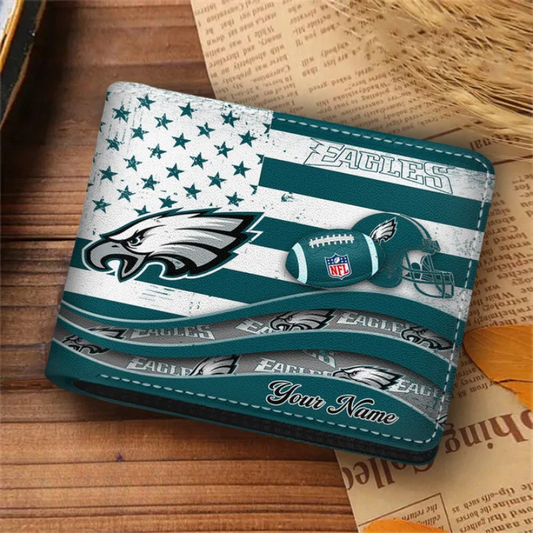 [SPECIAL OFFER] NEW CUSTOMIZED NFL02 PPE PHILADELPHIA EAGLES LEATHER WALLET