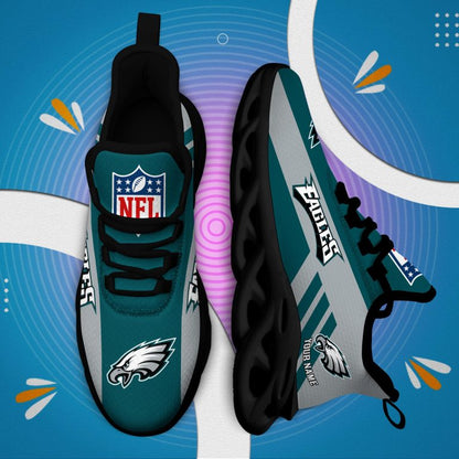 LIMITED EDITION - NEW CUSTOMIZED NFL02 PPE PHILADELPHIA EAGLES UNISEX MAX SOUL SHOES