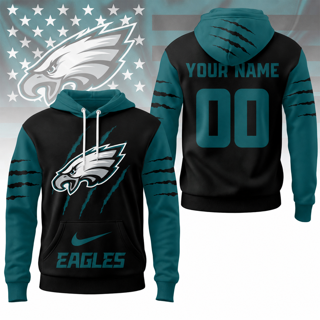 LIMITED EDITION - NEW CUSTOMIZED NFL02 PPE PHILADELPHIA EAGLES T-SHIRT, POLO SHIRT, ZIP POLO SHIRT, SWEATSHIRT, HOODIE & ZIP HOODIE