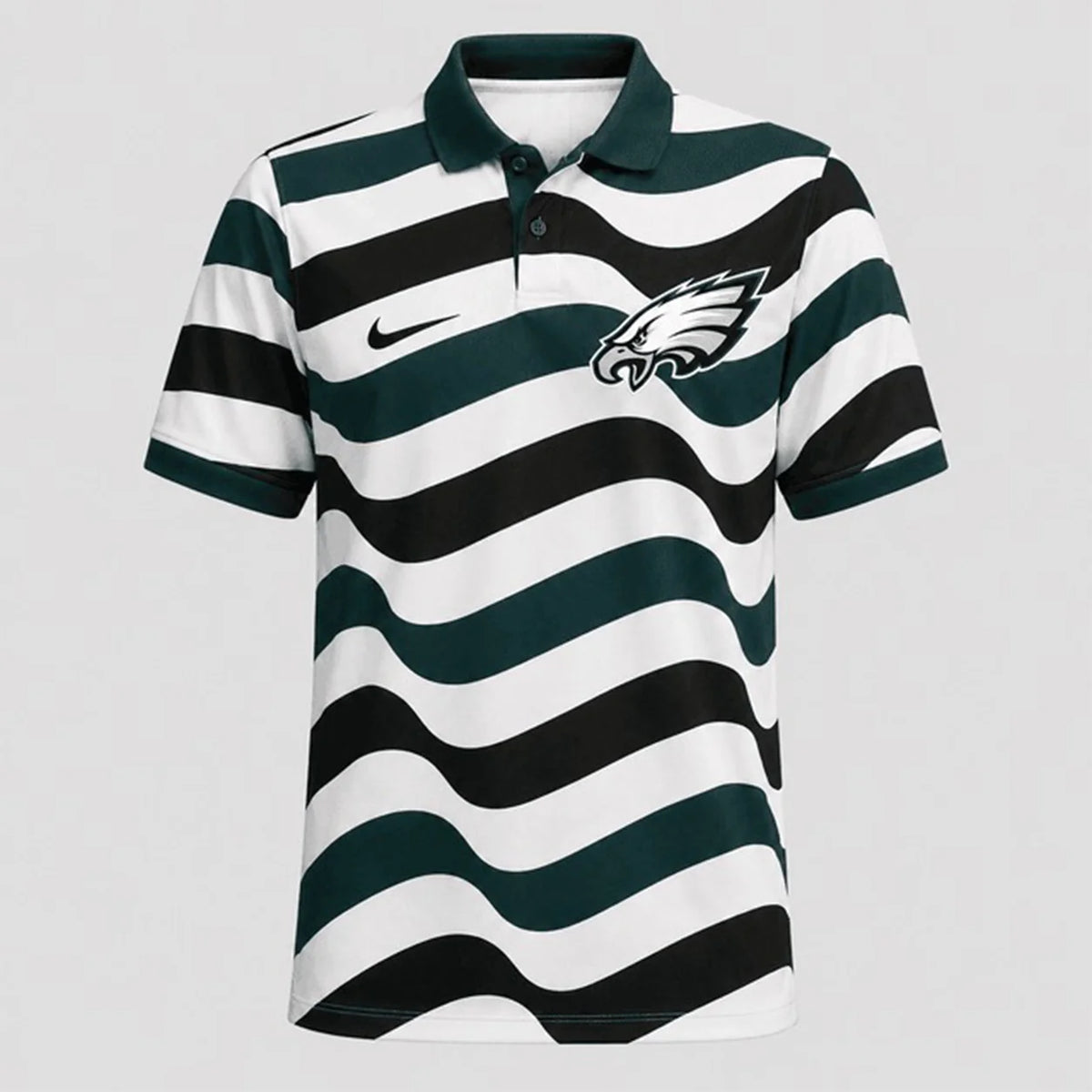 [SPECIAL OFFER] NEW CUSTOMIZED NFL02 PPE PHILADELPHIA EAGLES STRIPED POLO SHIRT