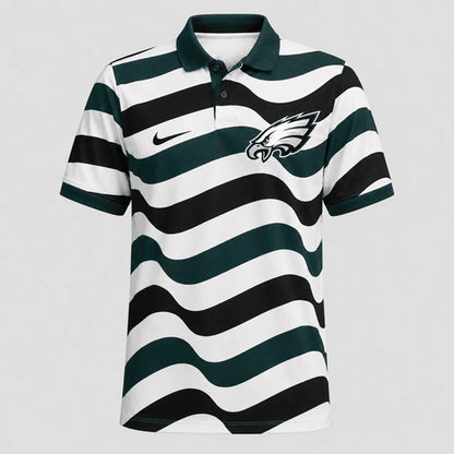[SPECIAL OFFER] NEW CUSTOMIZED NFL02 PPE PHILADELPHIA EAGLES STRIPED POLO SHIRT