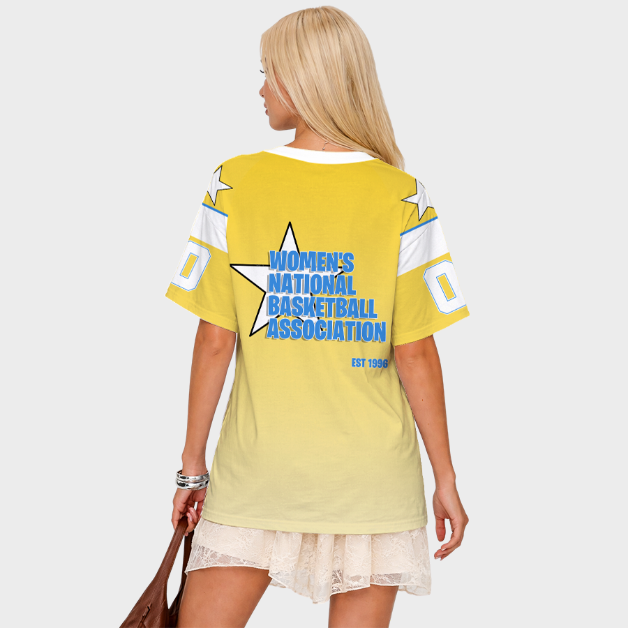 LIMITED EDITION - NEW CUSTOMIZED WNBA02 CCS CH SKY V-NECK BASKETBALL JERSEY