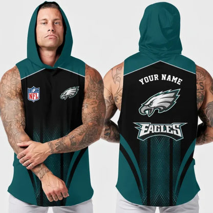 [SPECIAL OFFER] NEW CUSTOMIZED NFL02 PPE PHILADELPHIA EAGLES HOODED TANK TOP